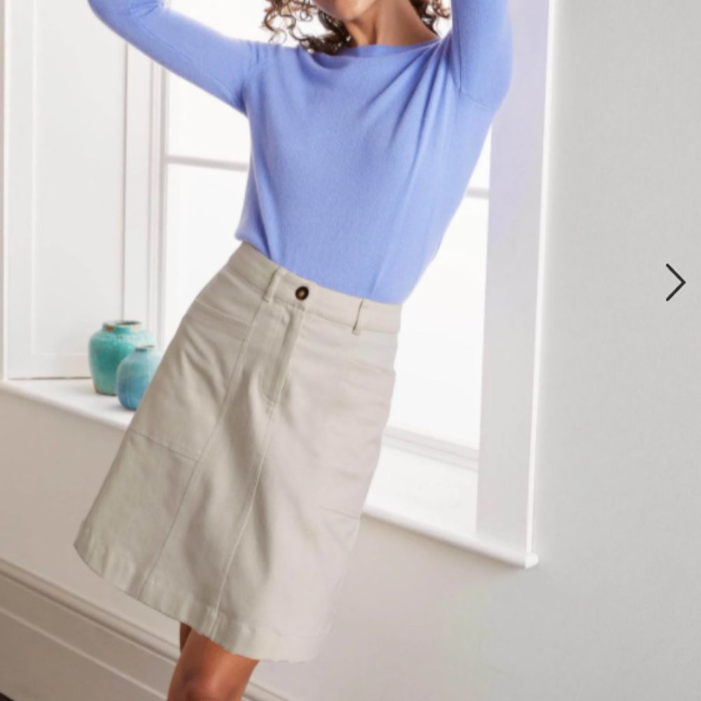 Boden Abingdon Mini Utility Skirt 12R Ecru